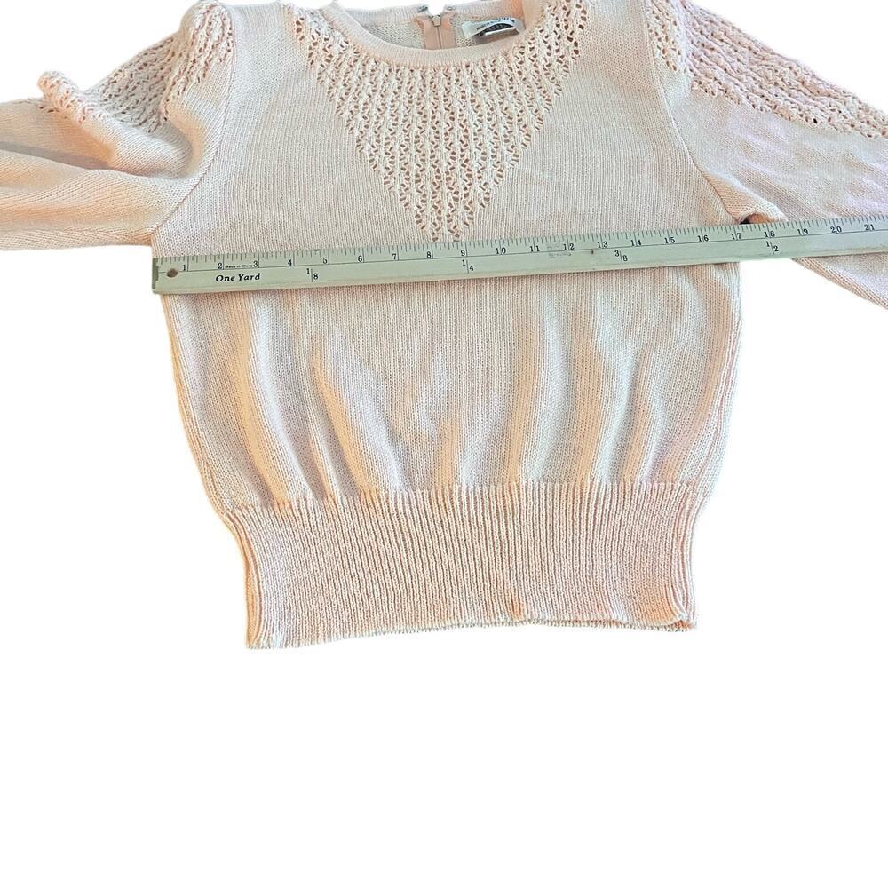 Vintage 70's Peach Vintage Dainty Knit Laura Alyzia Sweater Skirt Set-Size 10 - Picture 7 of 12